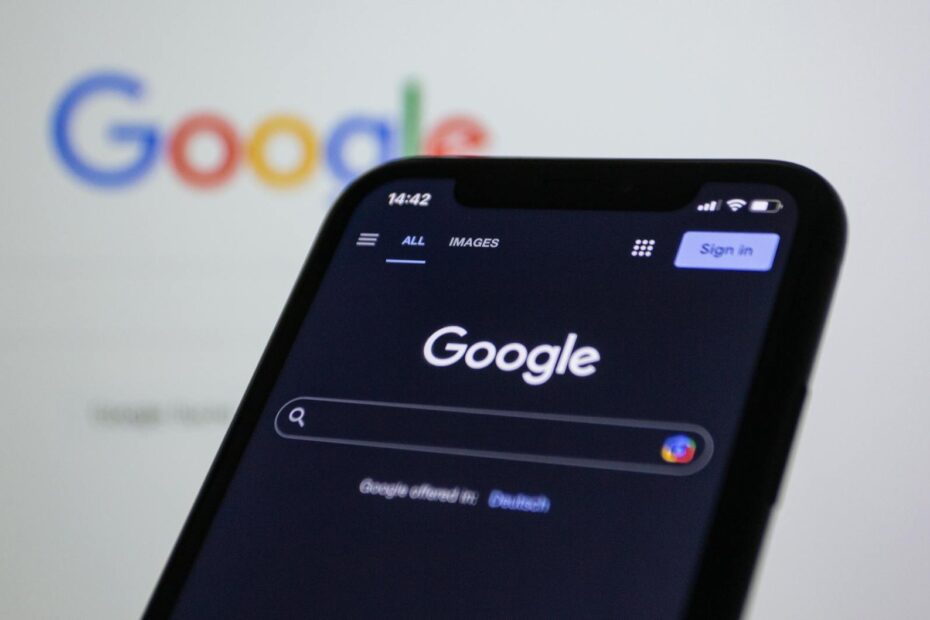 google on smartphone touchscreen